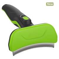 Private Label One Button Clean Hair Grooming Shedding Retractable Blade Pet Cat Dog Brush