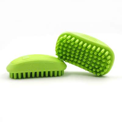 Pet supplies soft rubber bristler hair  remover dog bath massage brush